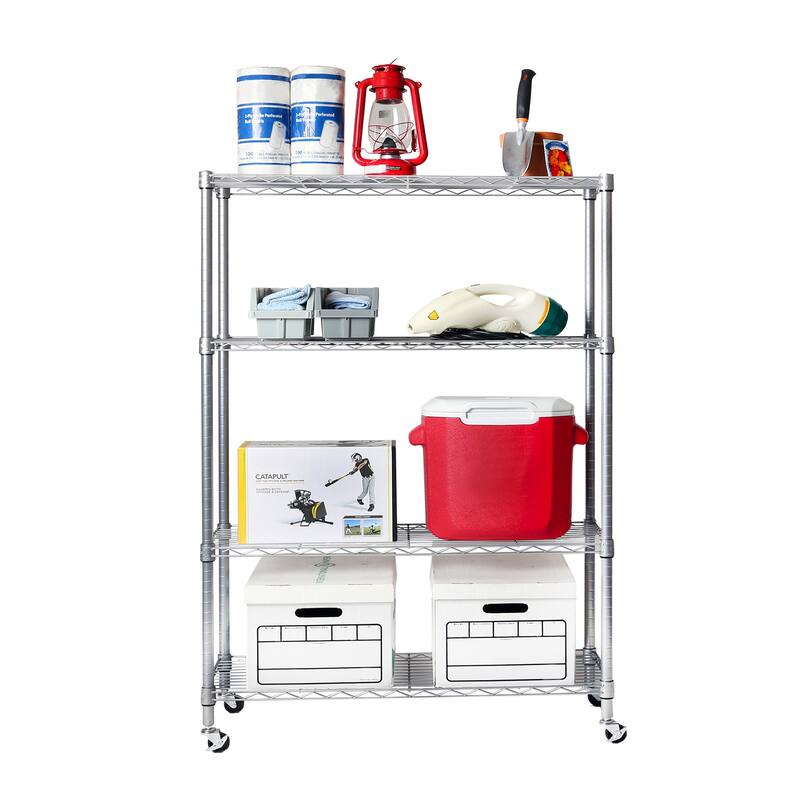Seville Classics Heavy Duty 4-Tier Steel Wire Shelving, 36" W x 14" D x 56.5"H