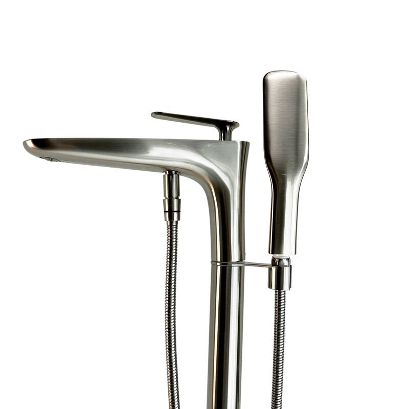 Pluto Triangle Head Tub Filler Faucet with Hand Shower