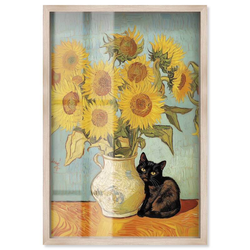 Sunflower Kitten Shadowbox by Art Remedy - Natural - 36" x 54"