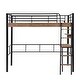 preview thumbnail 8 of 10, Black Twin Metal Loft Bed with Integrated Desk and Ladder
