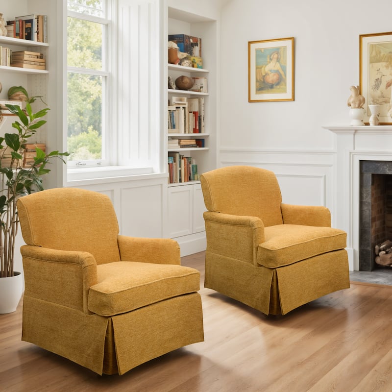 Art Leon Upholstered Swivel Accent Armchair