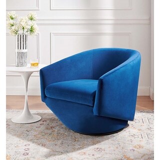 Roscoe Modern Blue Velvet Upholstered Swivel Accent Chair Bed