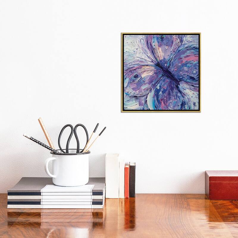 iCanvas "Purple Butterfly" by Vlada Koval Framed Canvas Print