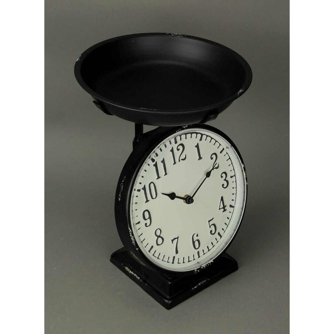 Shop Black Metal Vintage Farmhouse Weight Scale Table Clock
