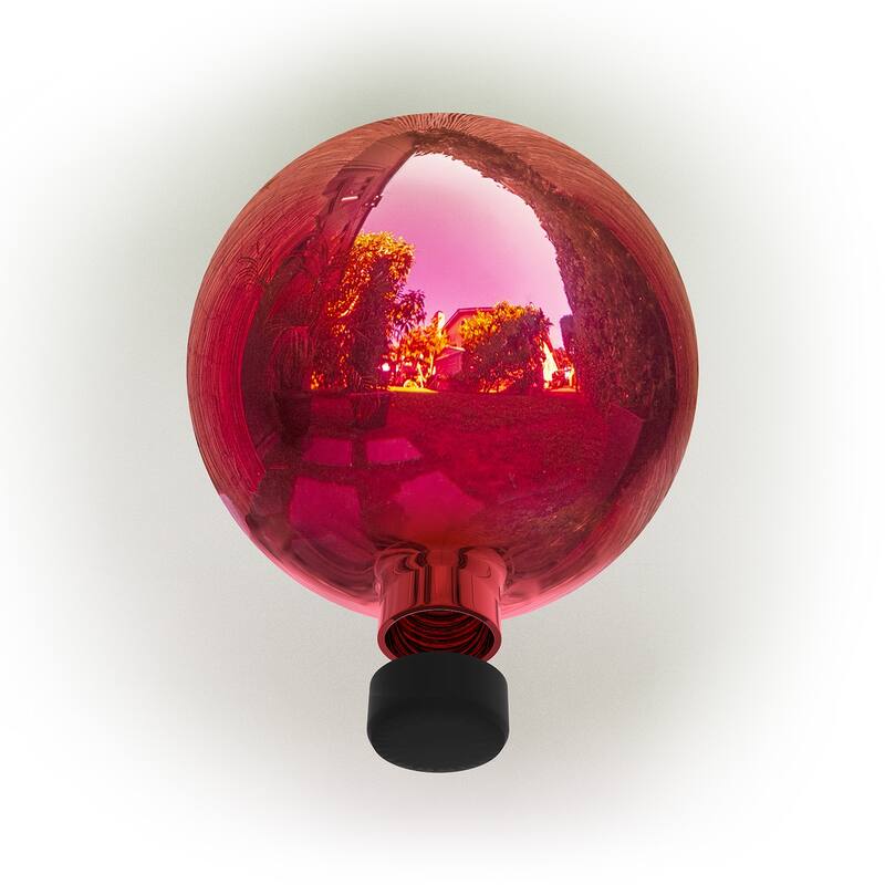 Alpine Corporation 10" Diameter Indoor/Outdoor Glass Gazing Globe Yard Decoration, Red