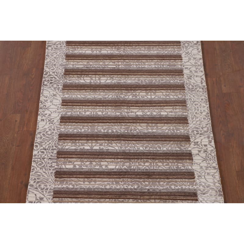 Modern Oriental Accent Rug Handmade Abstract Wool Carpet - 2'9"x 4'8"