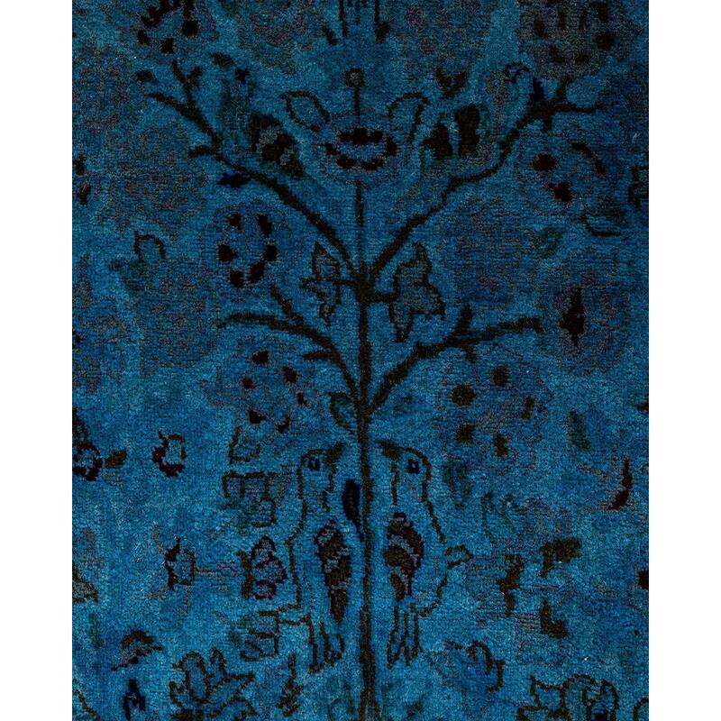 Fine Vibrance One-of-a-Kind Hand-Knotted Area Rug - Blue, 8' 1" x 10' 3" - 8' 1" x 10' 3"