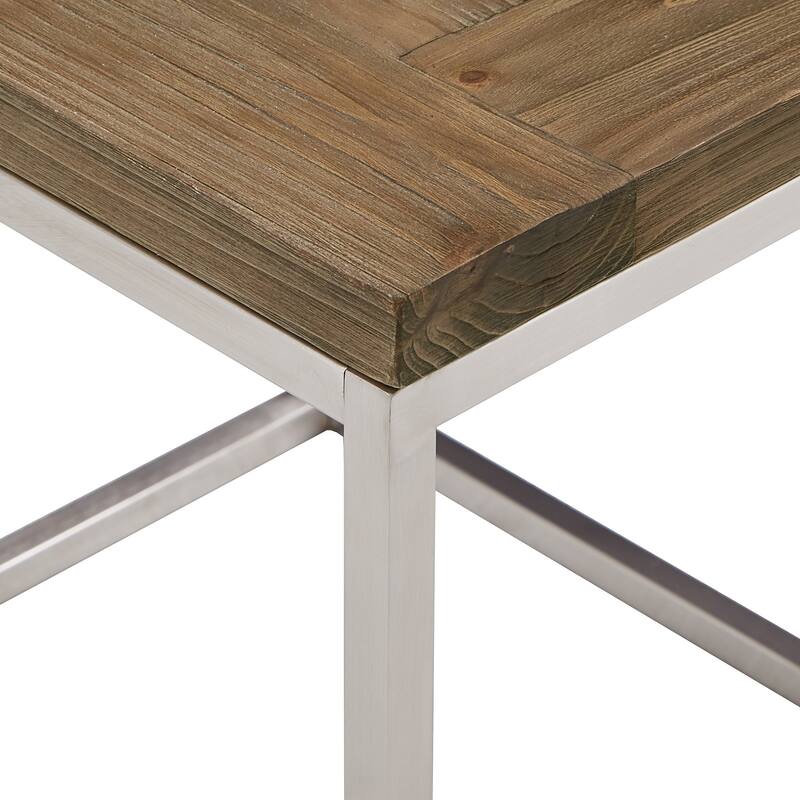 Keenan Stainless Steel Rectangular End Table by iNSPIRE Q Modern - End Table