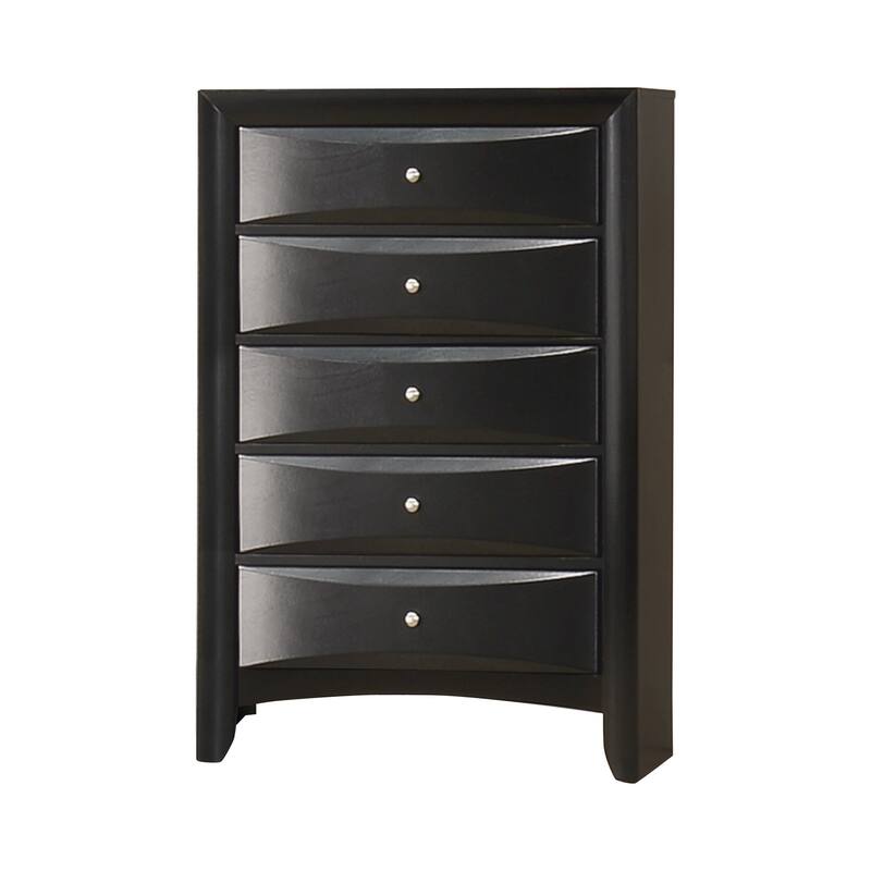 Isabel Black 4-piece Storage Bedroom Set with 2 Nightstands and Chest