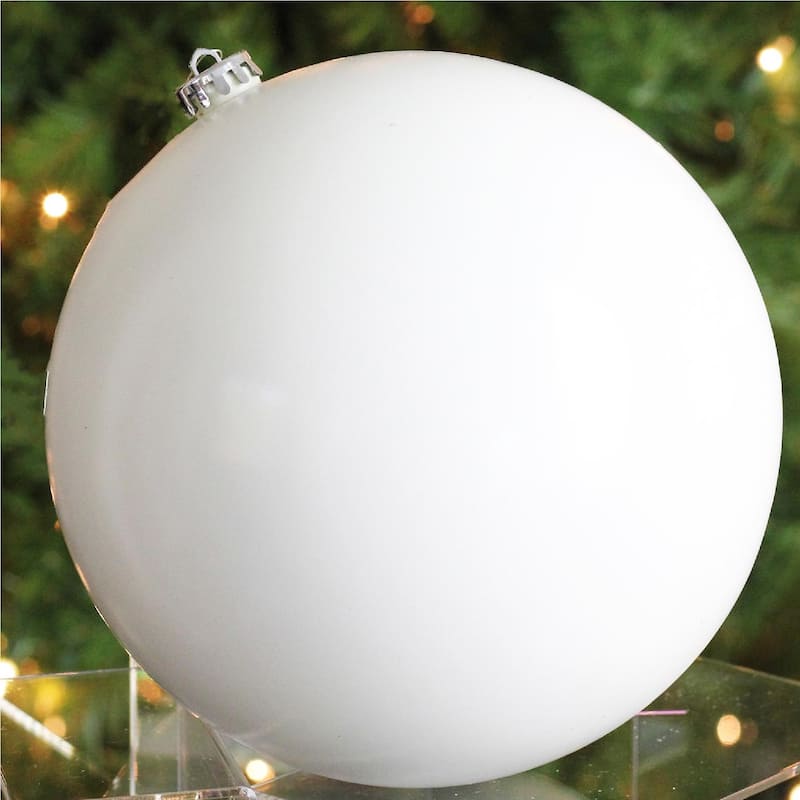 Shiny Shatterproof Commercial Christmas Ball Ornament 8" (200Mm) White