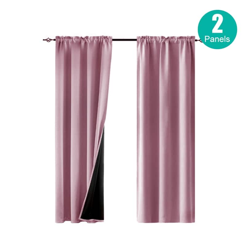 Pro Space 2 Panels Thermal Room Blackout Rod Pocket Curtain