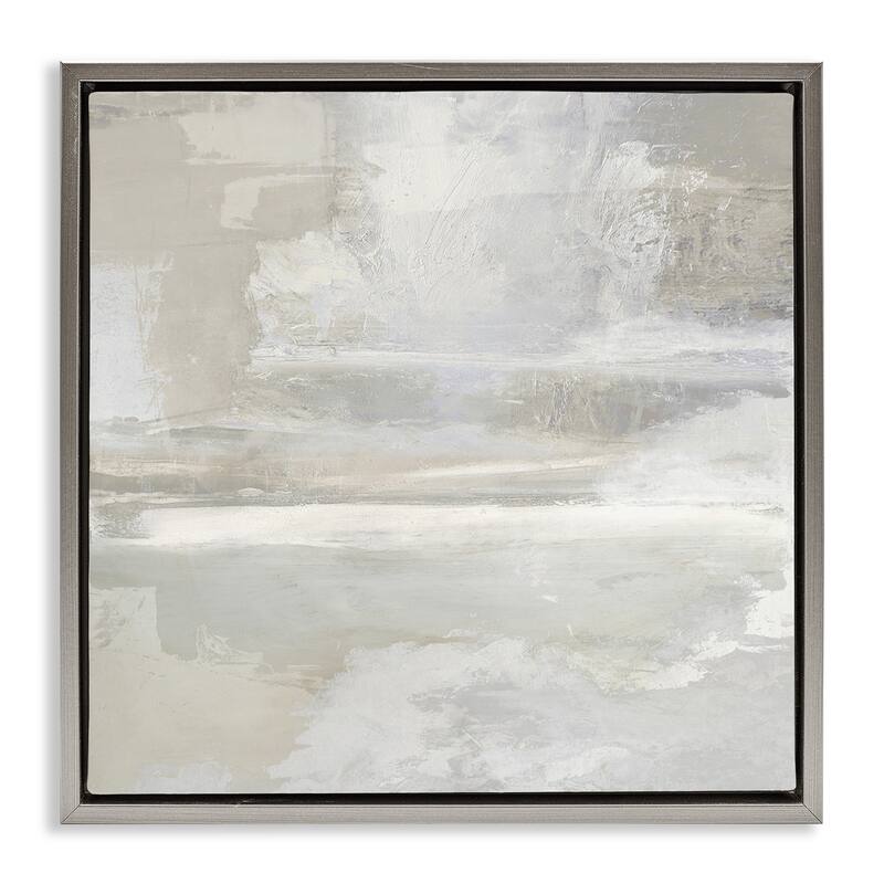 Stupell Contemporary Neutrals Abstract Framed Floater Canvas Wall Art Design By Rachel Springer - 25 x 25 - Grey