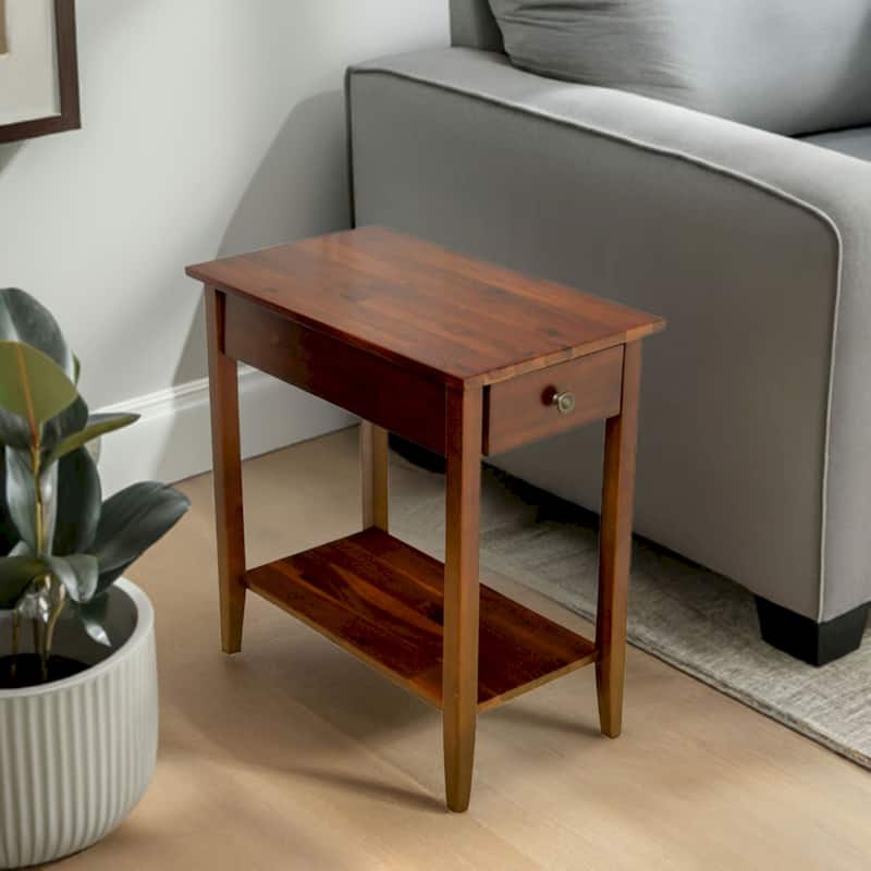 Porch & Den Holly Hill Solid Acacia Recliner End Table - Mahogany