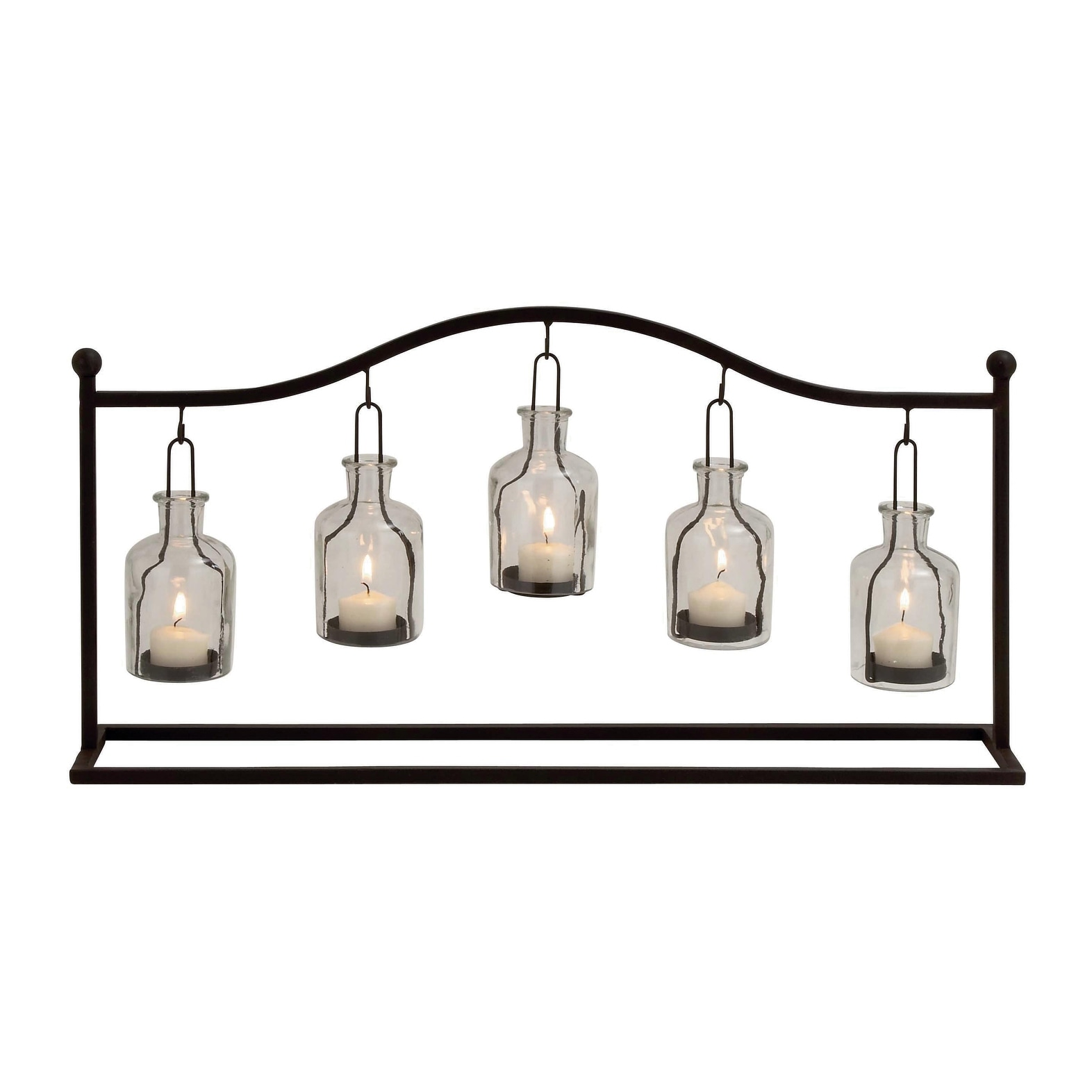Roche River Decor - Metal Hanging Bottle Decorative Candle Lantern - Black or Multi Colored