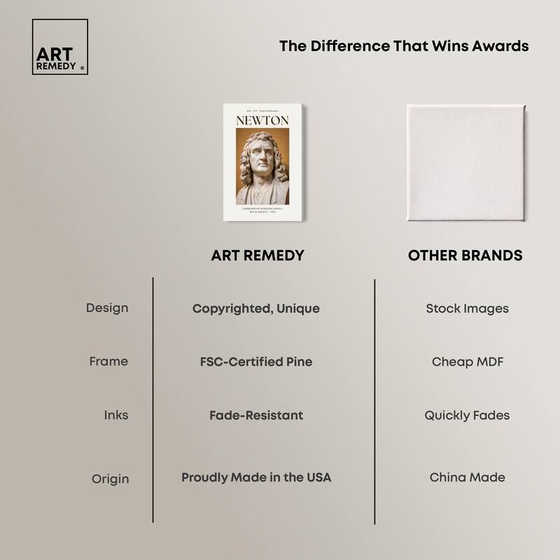 Newton's Likeness in Marble Canvas by Art Remedy, Gallery Wrapped