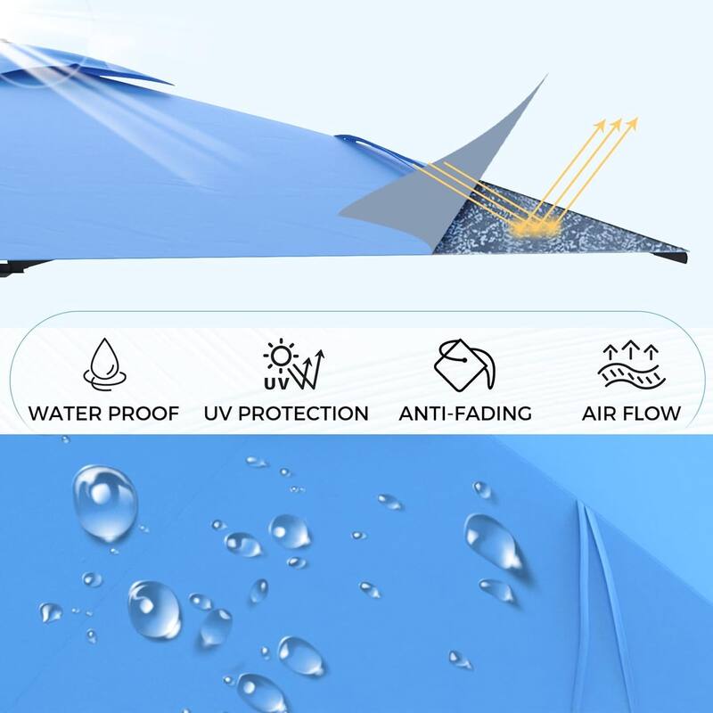 AECOJOY 10 FT. Wall Mount Umbrella Outdoor Patio, Large Patio Rectangular Aluminum Cantilever Umbrellas