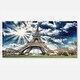 preview thumbnail 8 of 9, Magnificent Eiffel Tower View - Skyscape Photo Glossy Metal Wall Art 28 in. wide x 12 in. high