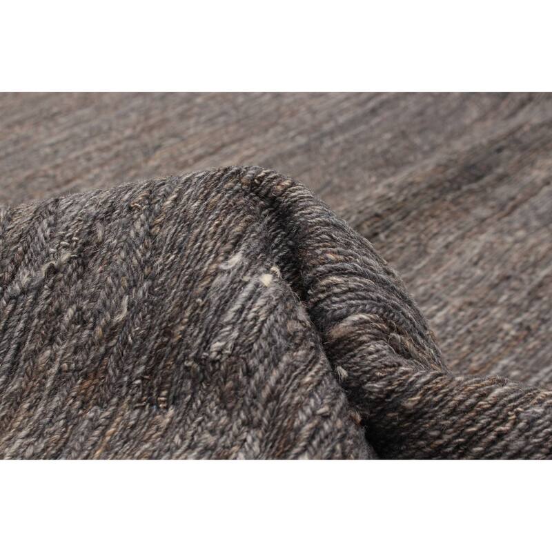 ECARPETGALLERY Flat-Weave Natural Grey Wool Tapestry Kilim - 6'5 x 8'2