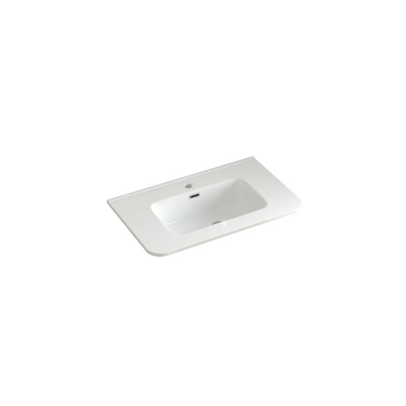 GDF Studio - Verona Floating Bathroom Vanity with Curved Edge Storage & Ceramic Basin without Faucet