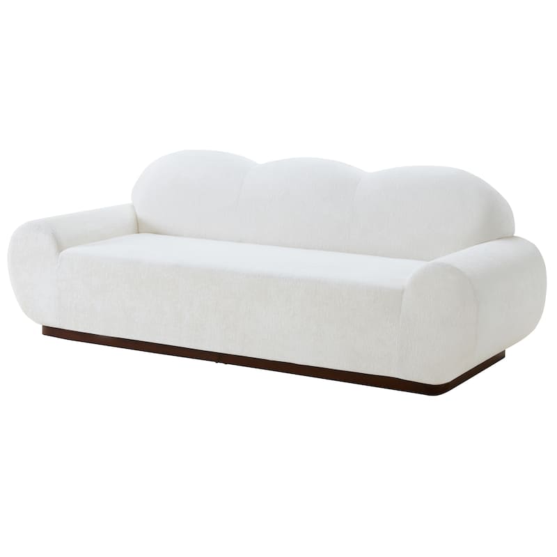 Christopher Knight Home - Cloud Modern Upholstered Chenille Curved 3-Seater Sofa with Round Arms