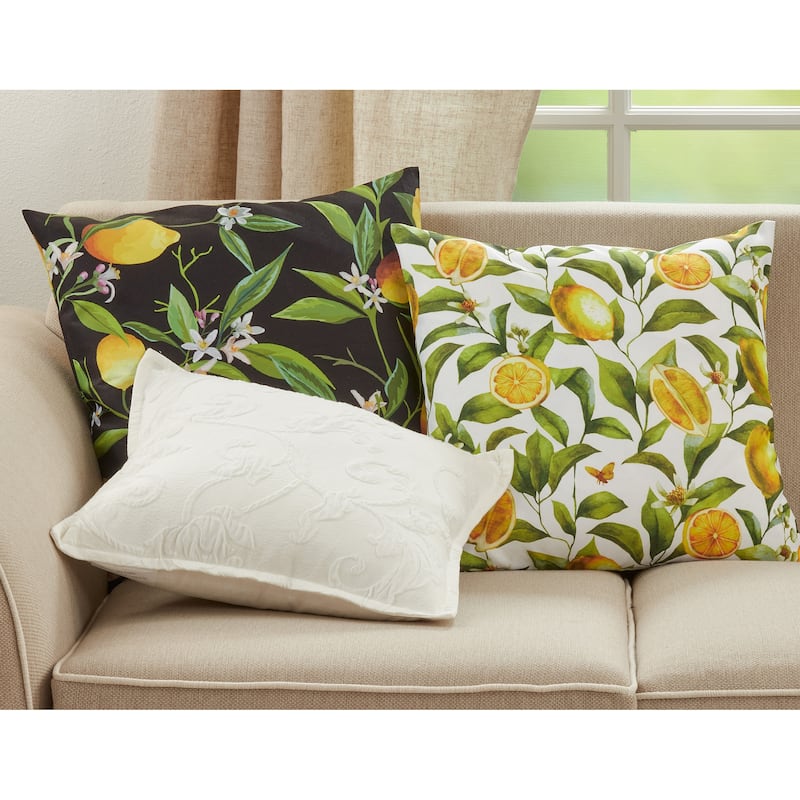 Poly-Filled Lemons Design Outdoor Throw Pillow