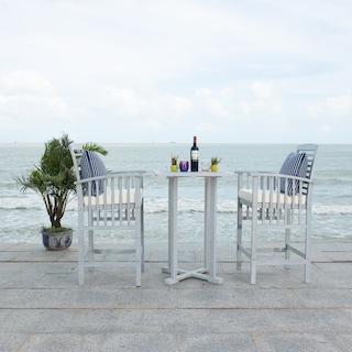 SAFAVIEH Outdoor Living Pate 3-piece Bar Bistro Set - 25"W x 26"D x 50"H
