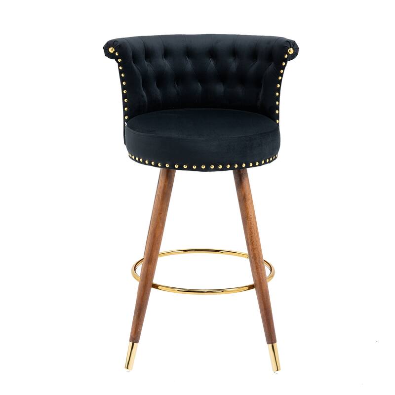 Swivel Bar Stools With Backrest Footrest