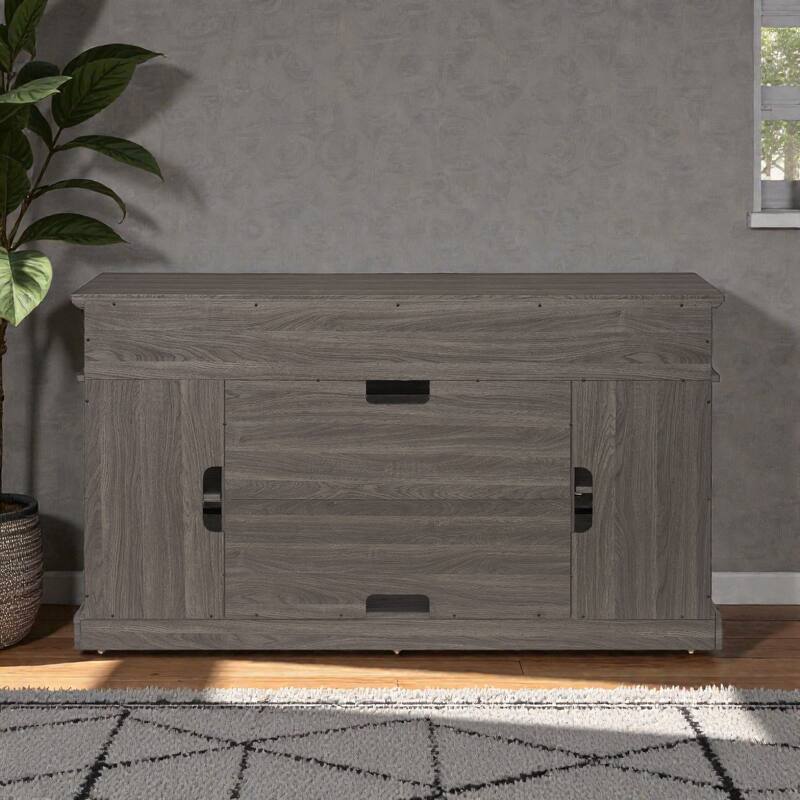 58.25" Classic Espresso TV Stand for 65" TV, Modern Entertainment Console with Open & Closed Storage and Cable Management