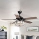 preview thumbnail 13 of 19, Modern 52-inch Wood 5-Blade Crystal LED Ceiling Fan with Remote - 52-in
