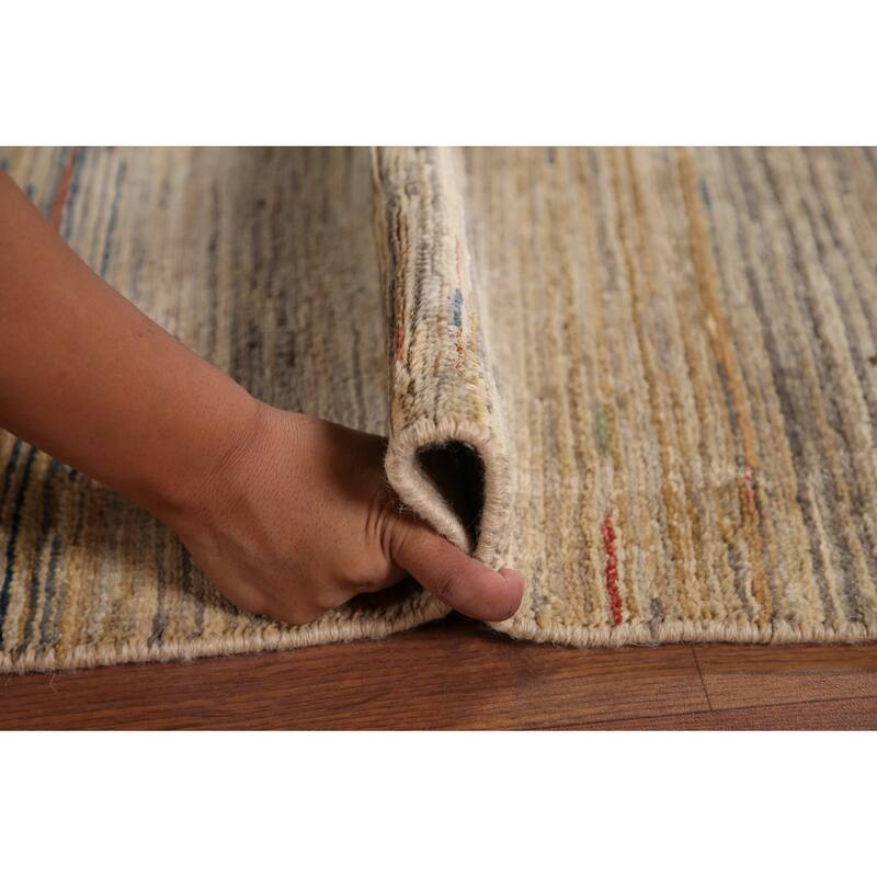 All-Over Gabbeh Kashkoli Oriental Area Rug Hand-knotted Wool Carpet - 4'11" x 6'7"
