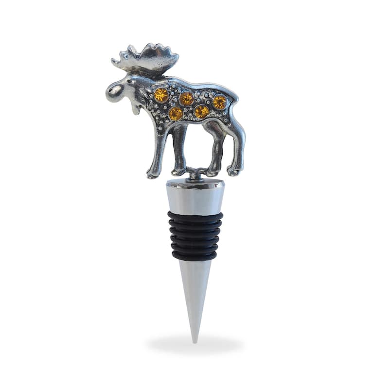 Cheers Moose Metal Wine Stopper - Elegant Vacuum Seal Reusable - 5 inches