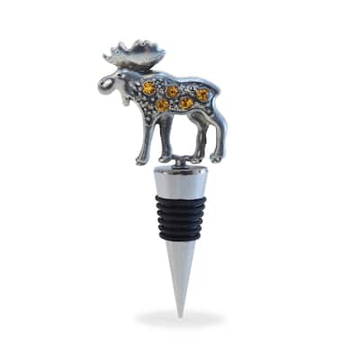 Cheers Moose Metal Wine Stopper - Elegant Vacuum Seal Reusable - 5 inches