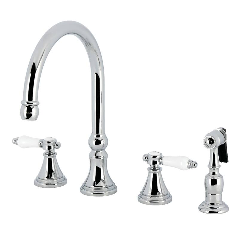 Kingston Brass Essex Double-Handle Wall-Mount Pre-Rinse Bridge Kitchen Faucet