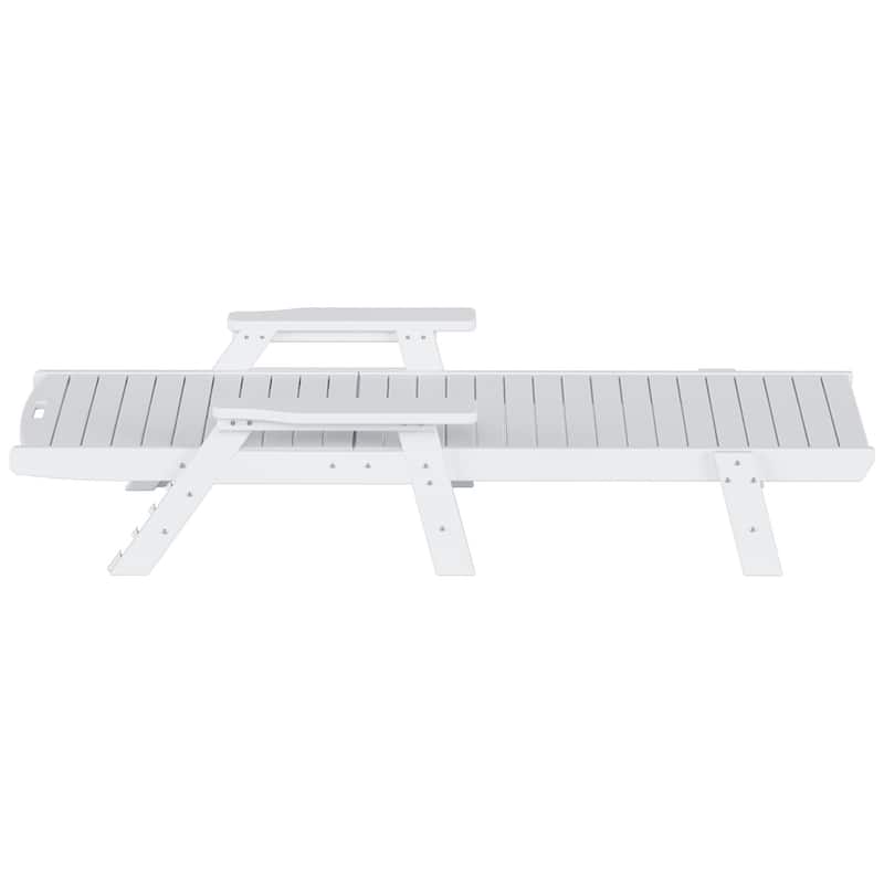 Laguna Hdpe All Weather Outdoor Patio Pool Reclining Chaise Lounges With Square Side Table (3-Piece Set)