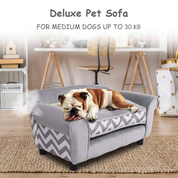 Shop Gymax Gray Pet Dog Puppy Sleeping Bed Sofa W Cushion Free