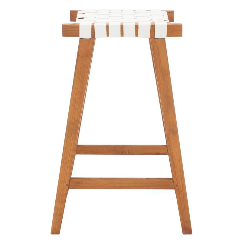 SAFAVIEH Remzija 30-inch Woven Leather Rectangle Bar Stool - 20" W x 19" D x 30" H