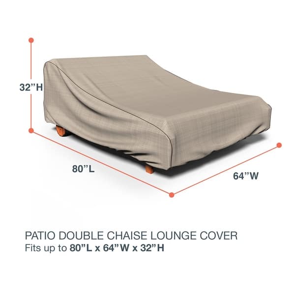 dimension image slide 1 of 7, Budge StormBlock? Mojave Black Ivory Patio Chaise Lounge Cover Multiple Sizes