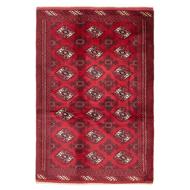 ECARPETGALLERY Hand-knotted Teimani Red Wool Rug - 4'3 x 6'5 - 4'3 x 6'5 - Red