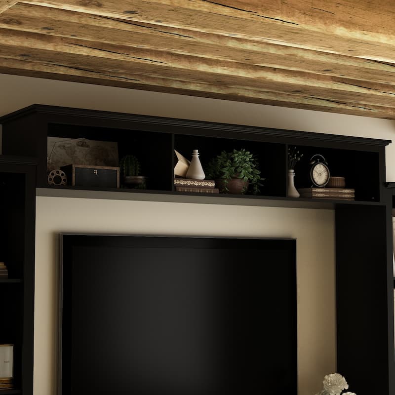 Large Modern Wood Entrainment Centers in White TV Stand Wall Cabinet