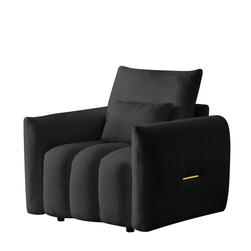 38.1 "Teddy Fabric Sofa, Modern Lounge Chair, Upholstered With A Pillow