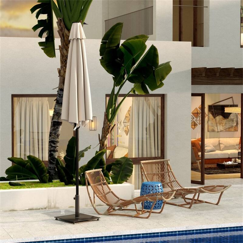 Heavy Duty Metal Umbrella Base with Adjustable Pads for Outdoor Patios and Gardens Fits 1.5 to 1.9 Inch Poles