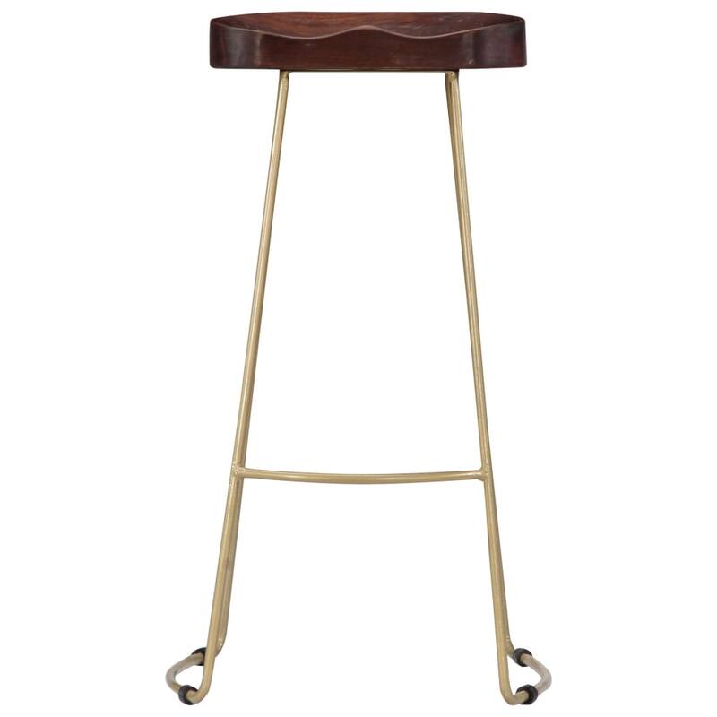 vidaXL Gavin Bar Stools 2 pcs Solid Mango Wood - 17.7" x 15.7" x 30.7"