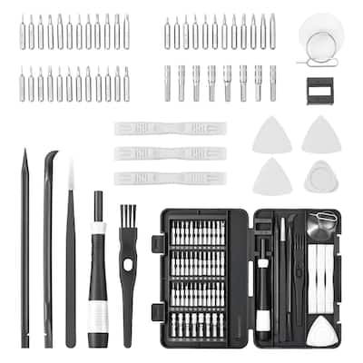 Black 59-in-1 Precision Screwdriver Set with Magnetic Tip, Rotating Cap and Storage Case - 6.5 x 4.21 x 0.75 in