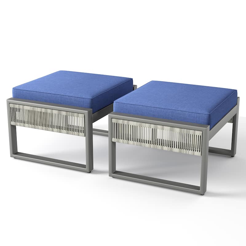 Pocassy 5 Inch Outdoor Patio Ottomans Set of 2