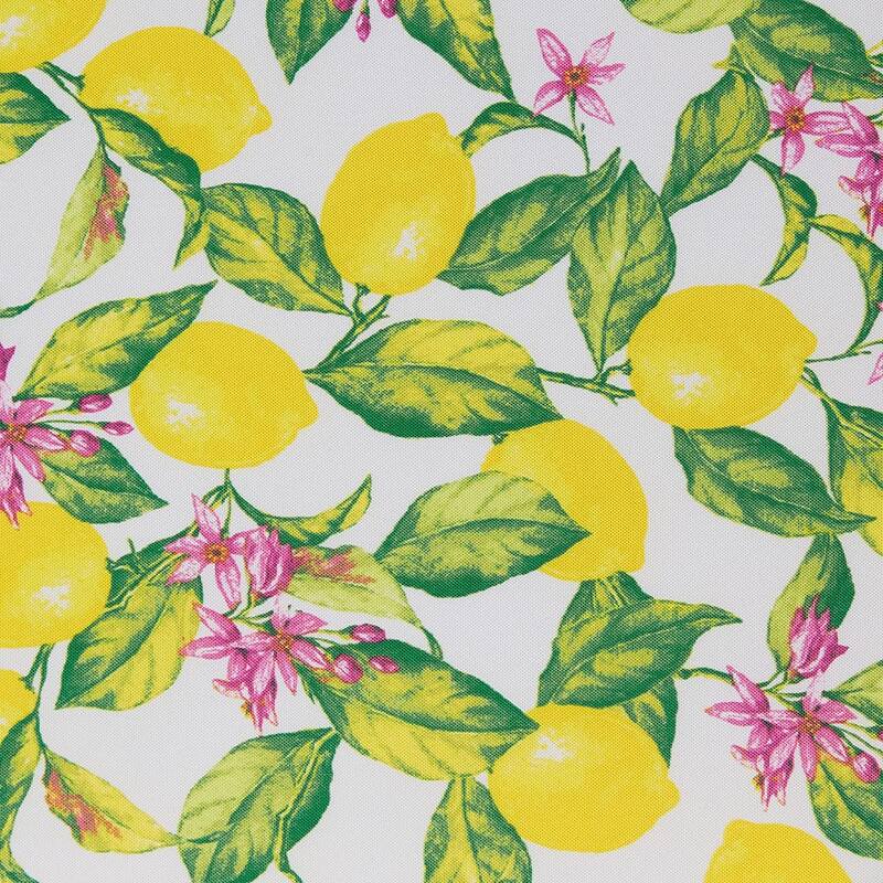 Violet Linen European Lemon Citrus Floral Pattern Tablecloths