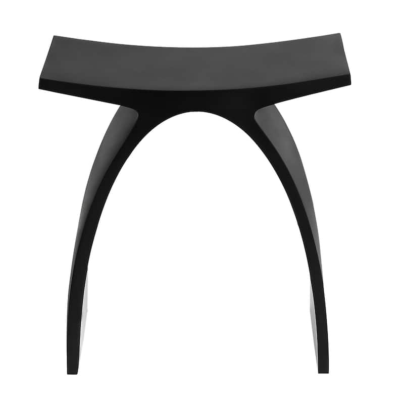 Black Matte Arched Solid Surface Resin Bathroom / Shower Stool