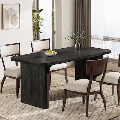 62'' Rectangular Dining Table for 4-6, Wooden Dinner Tables for Kitchen