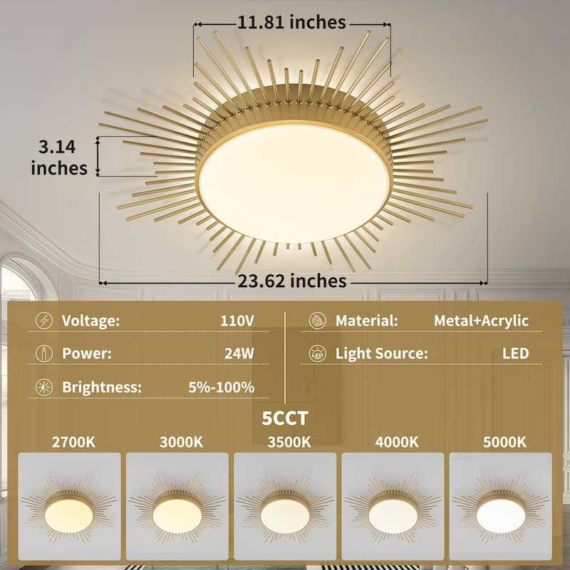 Starsky LED 23.60in. Round Unique/Statement Flush Mount