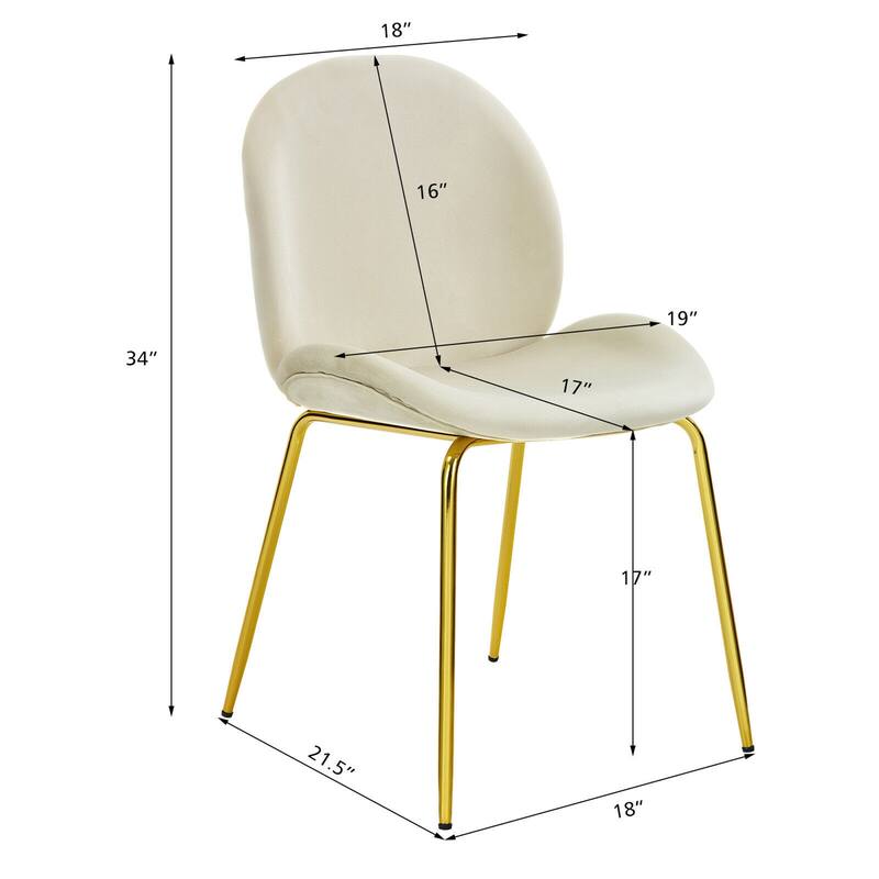 Gymax 4PCS Velvet Dining Chair Accent Leisure Chair Armless Side Chair - See Details