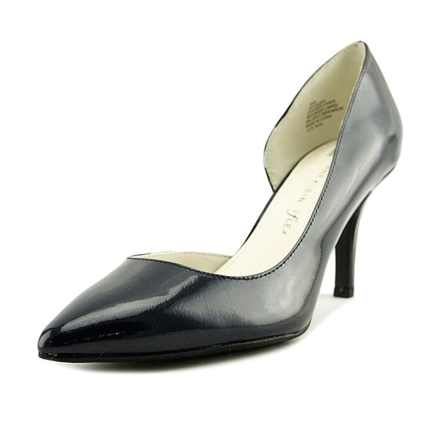 Anne Klein Yolden Women Pointed Toe Patent Leather Blue Heels